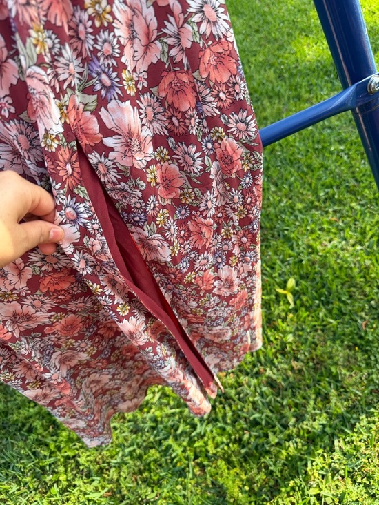 ASTR The Label Floral Midi Dress Small Pink Smocked Long Sleeve Boho Cottagecore - Picture 4 of 7